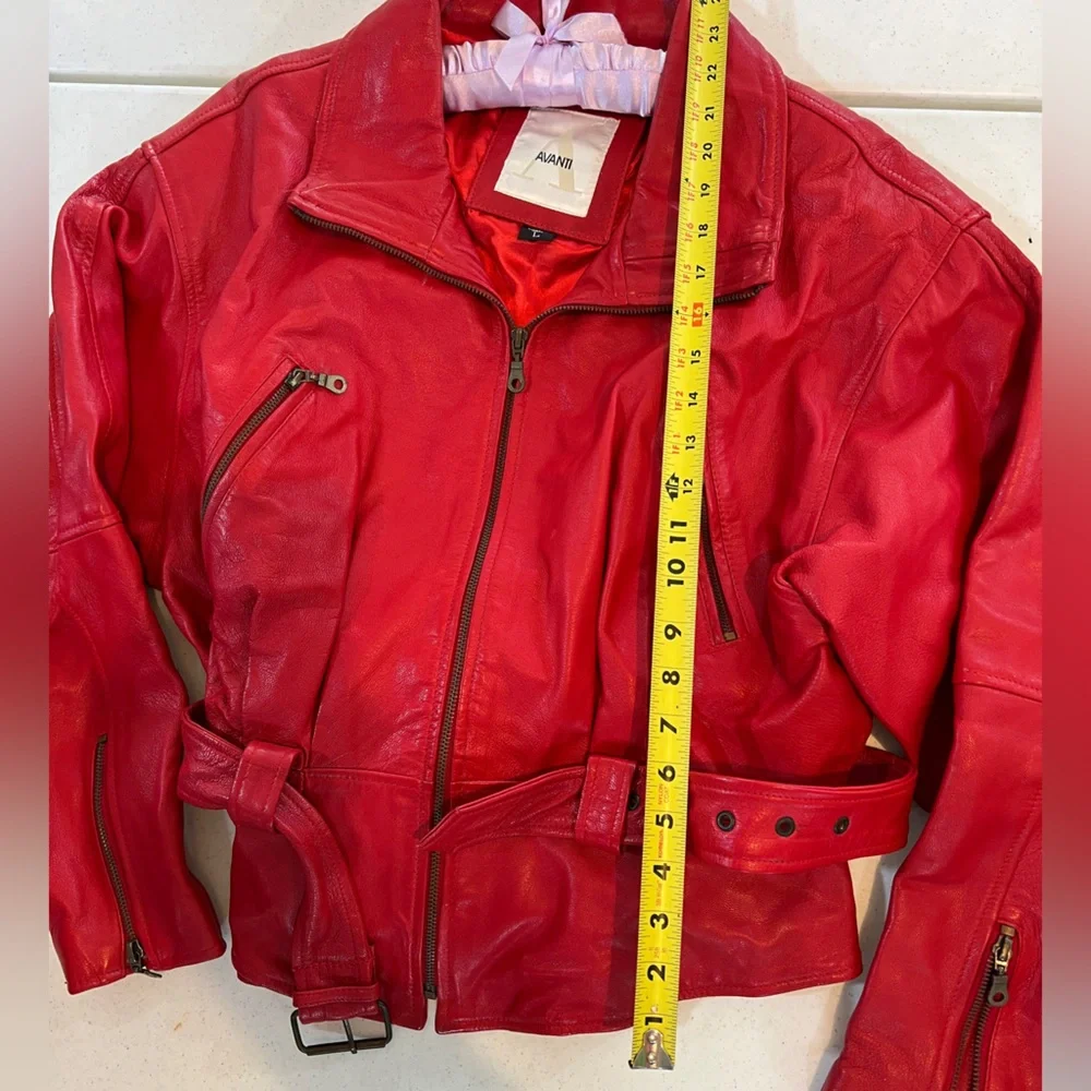 Avanti 1980’s Vibrant Red Leather Jacket for Women